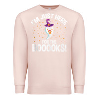 Pale Pink teacher halloween bookworm just here for the boooks ghost tank top Premium Sweatshirt - trangStudio