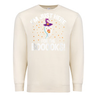Sandshell teacher halloween bookworm just here for the boooks ghost tank top Premium Sweatshirt - trangStudio