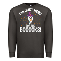 Smoke teacher halloween bookworm just here for the boooks ghost tank top Premium Sweatshirt - trangStudio