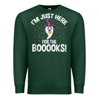 Sports Green teacher halloween bookworm just here for the boooks ghost tank top Premium Sweatshirt - trangStudio