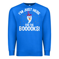 True Royal teacher halloween bookworm just here for the boooks ghost tank top Premium Sweatshirt - trangStudio