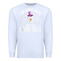 White teacher halloween bookworm just here for the boooks ghost tank top Premium Sweatshirt - trangStudio