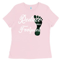 Bubblegum Pink Climate Change Reduce Your Carbon Footprint Gift Ladies Tee - Bettercallsaul