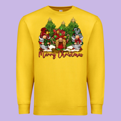 Merry Christmas Gnomies Premium Sweatshirt Designed By Barkaloodesign