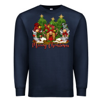Navy merry christmas gnomies Premium Sweatshirt - BarkalooDesign