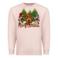 Pale Pink merry christmas gnomies Premium Sweatshirt - BarkalooDesign