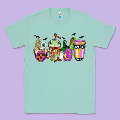 Halloween Coffee Cups Classic Tee Designed By Nancycooperartshop