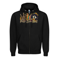 Black peace love pool Zipper Hoodie - RacoonDesign