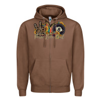 Chestnut peace love pool Zipper Hoodie - RacoonDesign