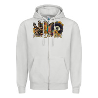 Dove Grey peace love pool Zipper Hoodie - RacoonDesign