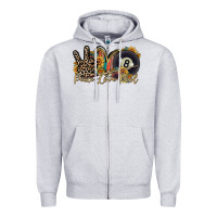 Heather Grey peace love pool Zipper Hoodie - RacoonDesign