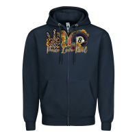 Navy peace love pool Zipper Hoodie - RacoonDesign