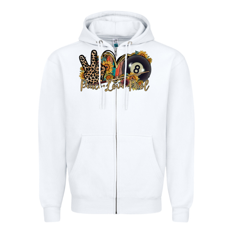 Peace Love Pool Zipper Hoodie by RacoonDesign | Teevron
