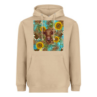 Mushroom western highland cow Heavyweight Hoodie - BarkalooDesign