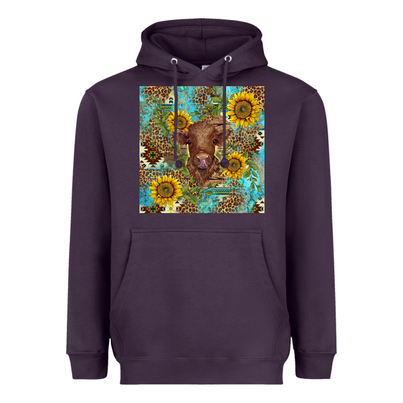 Western Highland Cow Heavyweight Hoodie by BarkalooDesign | Teevron