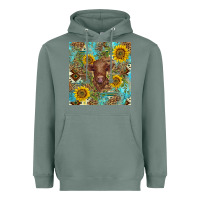Sage western highland cow Heavyweight Hoodie - BarkalooDesign