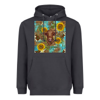 Smoke western highland cow Heavyweight Hoodie - BarkalooDesign
