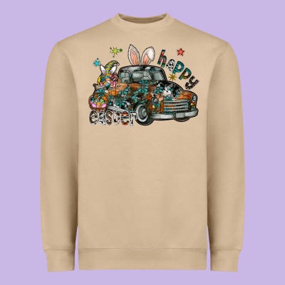 Happy Easter Heavyweight Sweatshirt Designed By Cowhidedigitalart