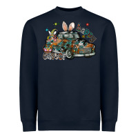 Navy Happy Easter Heavyweight Sweatshirt - CowhideDigitalArt