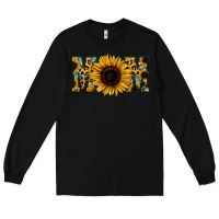 Black Sunflower Leopard Mom Long Sleeve Tee - Jasminsmagicworld