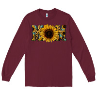 Burgundy Sunflower Leopard Mom Long Sleeve Tee - Jasminsmagicworld