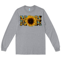 Heather Grey Sunflower Leopard Mom Long Sleeve Tee - Jasminsmagicworld