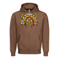 Chestnut sunflower sports rainbow Zipper Hoodie - RacoonDesign