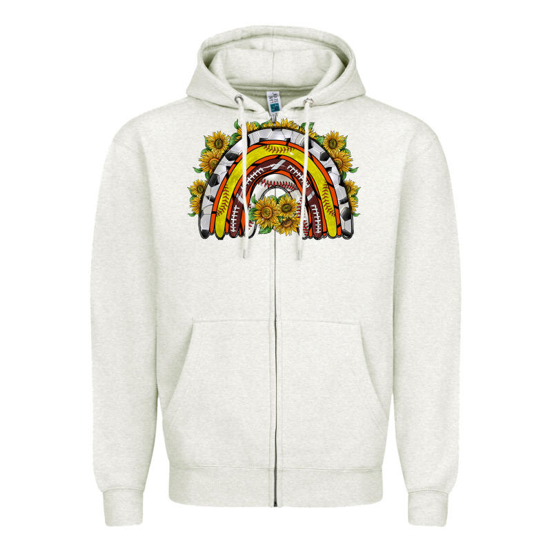 Sunflower Sports Rainbow Zipper Hoodie by RacoonDesign | Teevron