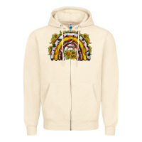 Sandshell sunflower sports rainbow Zipper Hoodie - RacoonDesign