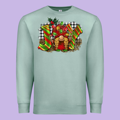 Christmas Joy Gnome Premium Sweatshirt Designed By Barkaloodesign