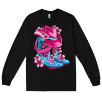 Black valentine cowboy boots and hat olivia Long Sleeve Tee - OliviaCreatesArt