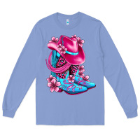 Colony Blue valentine cowboy boots and hat olivia Long Sleeve Tee - OliviaCreatesArt