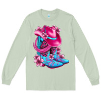 Matcha valentine cowboy boots and hat olivia Long Sleeve Tee - OliviaCreatesArt