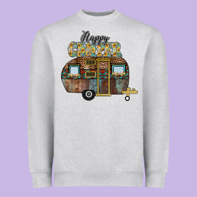 Happy Camper Heavyweight Sweatshirt Designed By Cowhidedigitalart