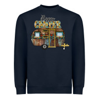 Navy Happy Camper Heavyweight Sweatshirt - CowhideDigitalArt