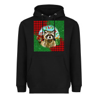 Black christmas raccoon Heavyweight Hoodie - BarkalooDesign