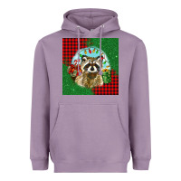 Lavender christmas raccoon Heavyweight Hoodie - BarkalooDesign
