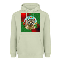 Matcha christmas raccoon Heavyweight Hoodie - BarkalooDesign