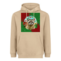 Mushroom christmas raccoon Heavyweight Hoodie - BarkalooDesign