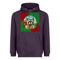 Plum christmas raccoon Heavyweight Hoodie - BarkalooDesign