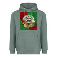 Sage christmas raccoon Heavyweight Hoodie - BarkalooDesign