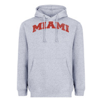 Heather Grey Miami Ohio Classic Athletic Sports Distressed Heavyweight Hoodie - trangStudio