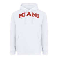 White Miami Ohio Classic Athletic Sports Distressed Heavyweight Hoodie - trangStudio
