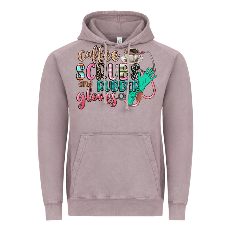 Coffee Scrubs And Rubber Gloves Vintage Hoodie by CowGirlArtShop | Teevron