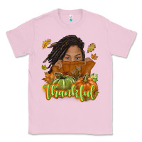 Bubblegum Pink Thankful Fall with black girl Classic Tee - NancyCooperArtShop