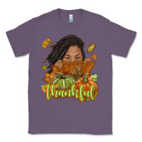Lavender Thankful Fall with black girl Classic Tee - NancyCooperArtShop