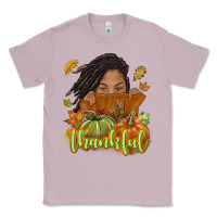 Lilac Thankful Fall with black girl Classic Tee - NancyCooperArtShop