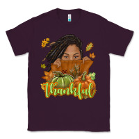 Plum Thankful Fall with black girl Classic Tee - NancyCooperArtShop