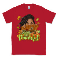 Red Thankful Fall with black girl Classic Tee - NancyCooperArtShop