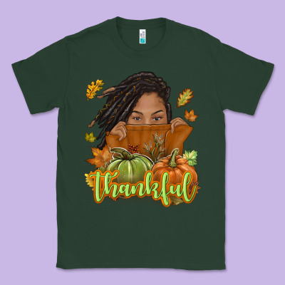 Thankful Fall With Black Girl Classic Tee Designed By Nancycooperartshop